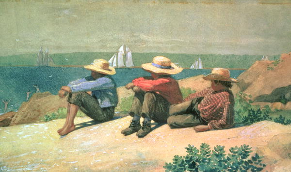 (image for) Handmade oil painting Copy paintings of famous artists Winslow Homers Paintings On the Beach 1875